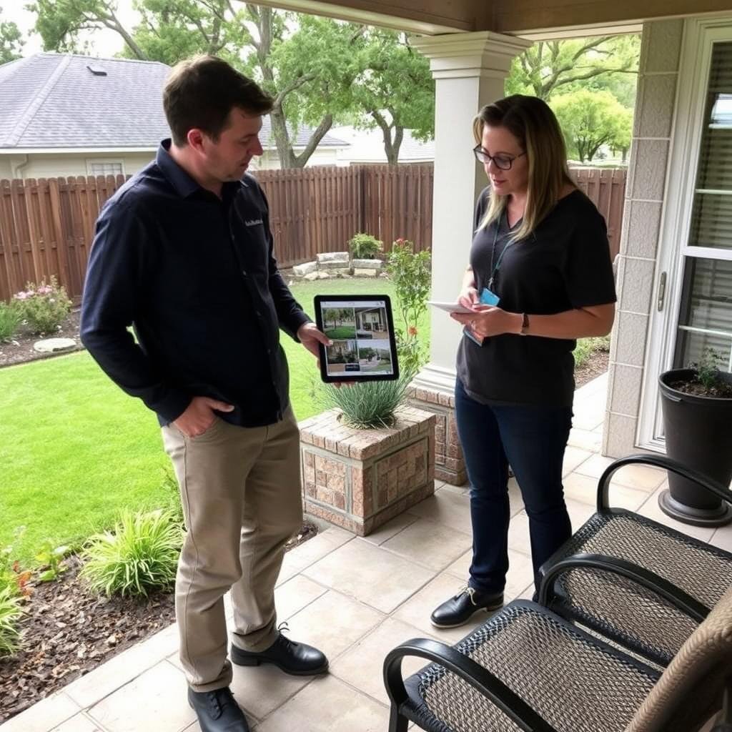 Initial consultation for landscape services in League City Texas Initial consultation for landscape services in League City Texas
