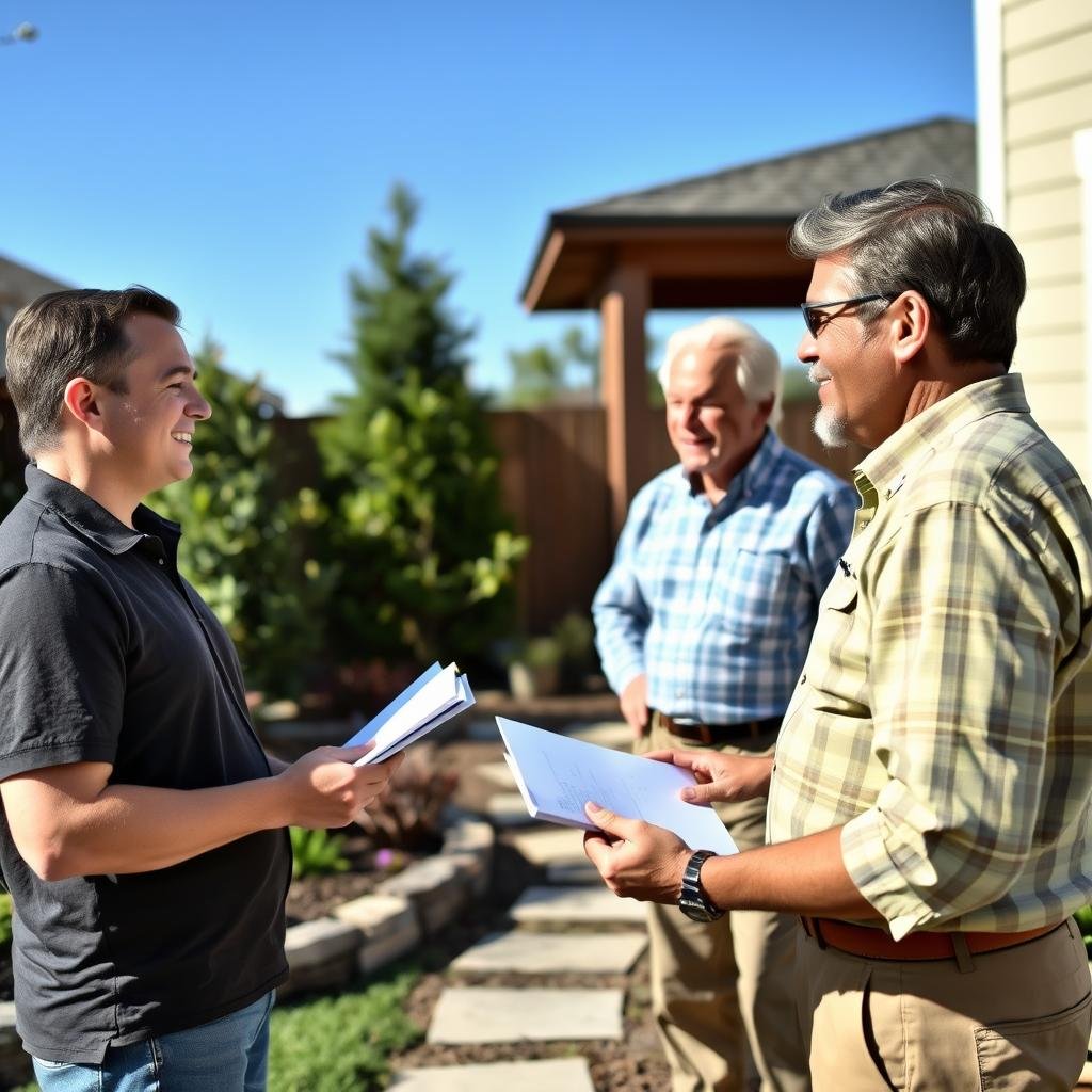 Landscape consultant meeting with Seabrook homeowner Landscape consultant meeting with Seabrook homeowner