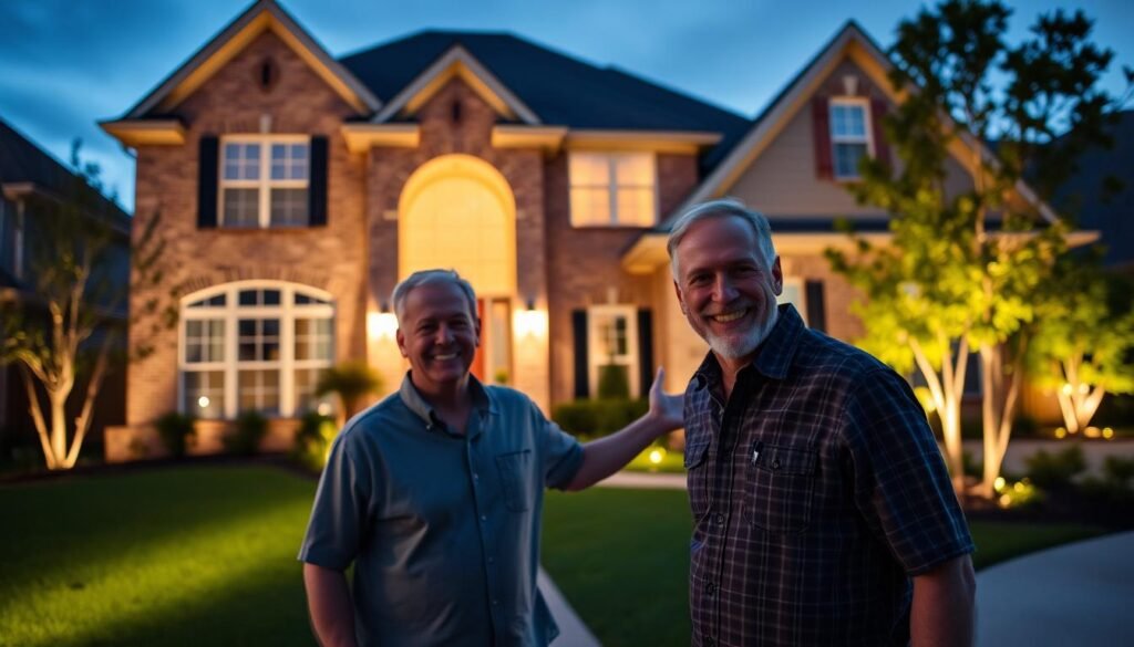 Satisfied customer with landscape lighting installation in Friendswood 77549 Satisfied customer with landscape lighting installation in Friendswood 77549