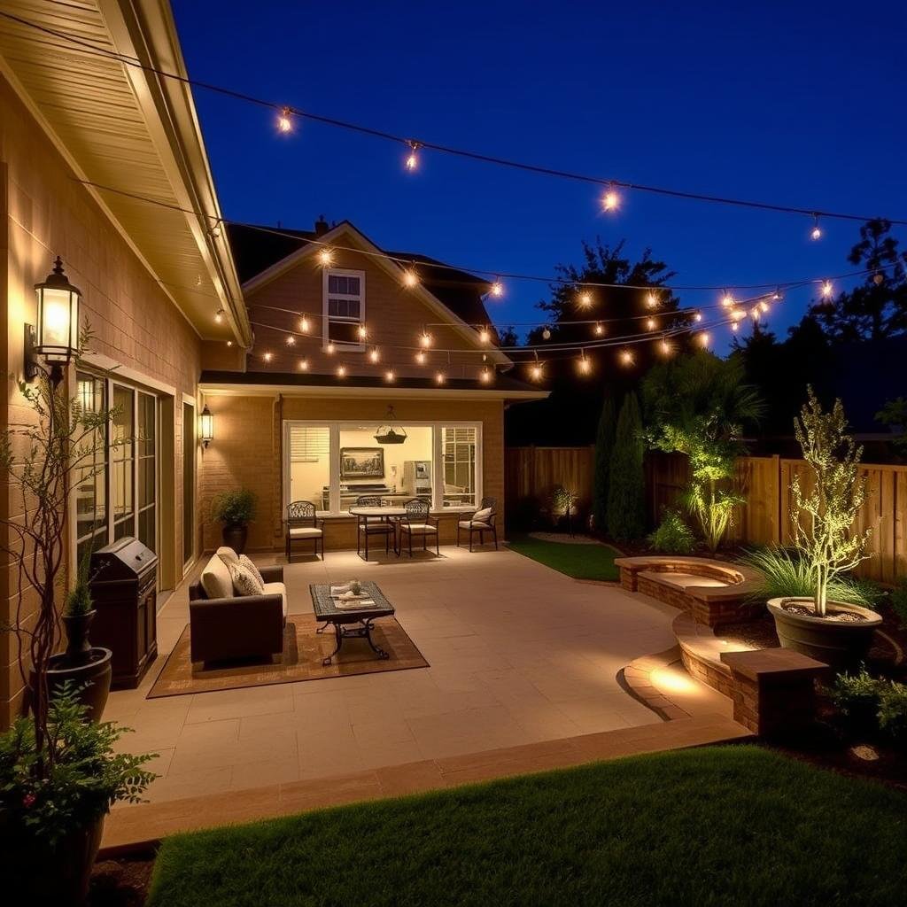 Extended outdoor living space with landscape lighting in Houston 77058 Extended outdoor living space with landscape lighting in Houston 77058