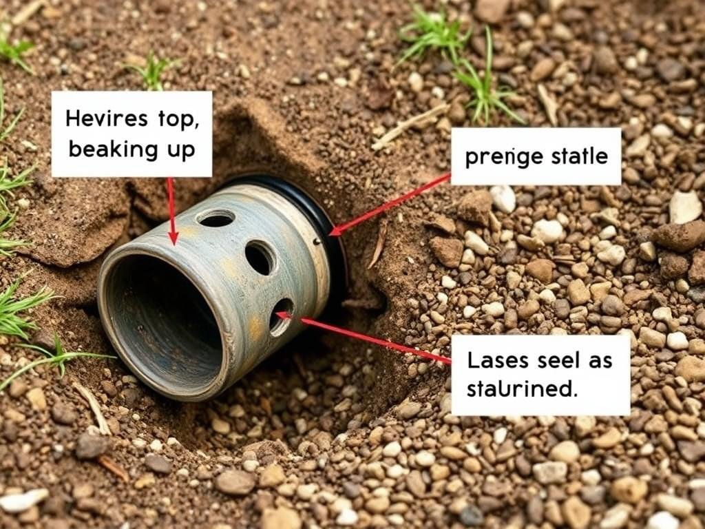 Incorrect French drain installation showing common mistakes Incorrect French drain installation showing common mistakes